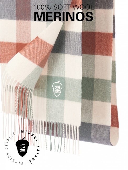 CARRÉ-KILT, длиный ШАРФ из мягчайшей шерсти MERINOS из пряжи средней тяжести, коллекционная линия CONFRONTATION (Собственный Взгляд) FTQ.W220_GZ-803/ERTE